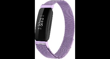 Shop4 - Fitbit Inspire Bandje - Large Metaal Paars