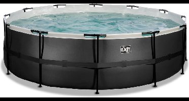EXIT Black Leather Frame Zwembad ø488 - Opzetzwembad - met Filterpomp - Rond - Zwart