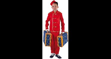 Eten & Drinken Kostuum | Koffersjouwer Bell Boy Hilton Hotel | Jongen | Maat 140 | Carnaval kostuum | Verkleedkleding