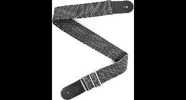 Fame TM003 Luxury Cotton Bass/Guitar Strap (Black/White) - Gitaarband