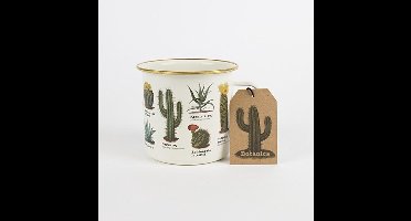 Emaille tas met cactussen