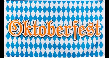 vlag Oktoberfest 90x150 cm polyester blauw/wit