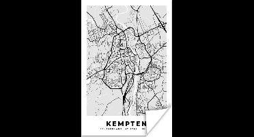 Poster Plattegrond - Kempten - Kaart - Stadskaart - Duitsland - 20x30 cm