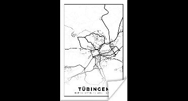 Poster Tübingen - Plattegrond - Kaart -Stadskart - 20x30 cm - Stadskaart