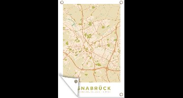 Tuindecoratie Osnabrück - Plattegrond - Stadskaart - Vintage - Kaart - 40x60 cm - Tuinposter - Tuindoek