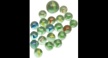 Don Juan Knikkers - glazen kattenogen - 21x stuks - buitenspeelgoed - knikkeren