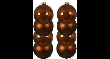 Decoris kerstballen - 16x st - kaneel bruin - D10 cm - glas - kerstversiering