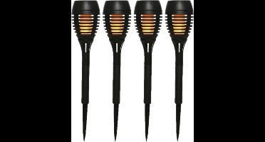 Set van 20x stuks solar tuinfakkels/tuinlampen vlam effect op zonne-energie 27 cm - Prikspots tuinverlichting