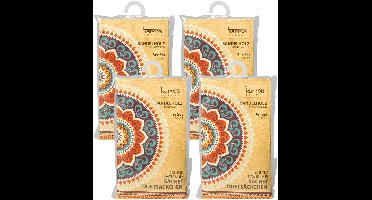 Home & Styling Geurzakjes Sandelhout geur - set 12x stuks - met ophanghaak - geurkaartjes/luchtverfrisser - kasthangers