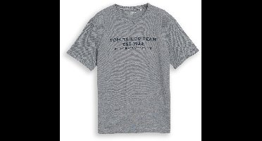 Tom Tailor - T-shirt met logoprint - Maat XXL - navy white stripes