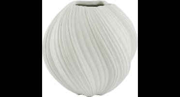 Light & Living Vaas Yatung - Crème - Ø34cm - Steen - Modern - Bloemenvaas - Woondecoratie - Decoratieve vaas voor woonkamer of slaapkamer
