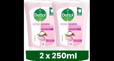 Voordeelpakket 2 x Dettol No-Touch Wasgel Navulling Voedende Sheabutter - 250 ml - Handzeep