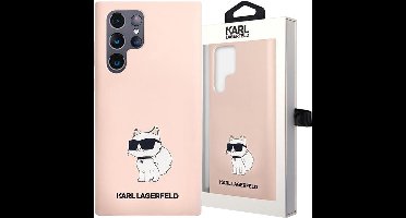 Karl - Lagerfeld - KLHCS23LSNCHBCP S23 Ultra S918 hardcase - roze Siliconen Choupette