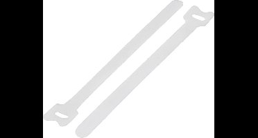 TRU COMPONENTS TC-12351680 Klittenband kabelbinder Om te bundelen Haak- en lusdeel (l x b) 210 mm x 16 mm Wit 20 stuk(s