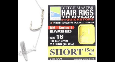 Preston Dutch Master Hair Rigs With Quick Stops H14 0.15mm 15cm