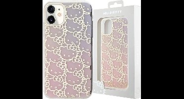 Hello - Kitty - IML Gradient Electrop Crowded Kitty Hoofdhoes voor iPhone - 11 / Xr - Roze
