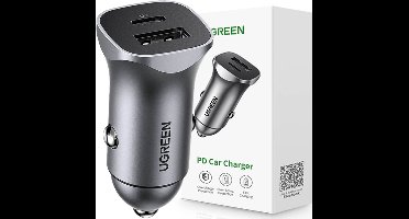 UGREEN 3.4A Autolader 30W Snellader met Power Delivery en Quick Charge