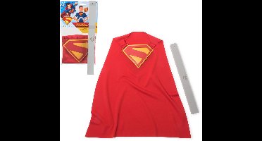 DC Comics, Superman Power Cape Set, superhelden Halloween- kostuum met iconische borstplaat, verkleden en rollenspel