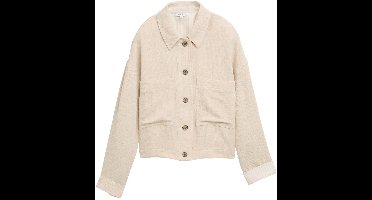 Tom Tailor - Oversized jas met linnen - Maat 46 - champagne