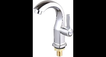 Waterkraan - Vierkante uitloop met ingebouwde koperen klep