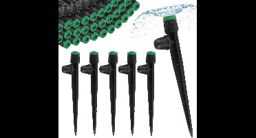 ByShane - 50 stuks 1/4" Druppelirrigatie Druppelaars met Slot - Verstelbare Waterstroom Sproeiers - Micro Spray Druppelsysteem Onderdelen