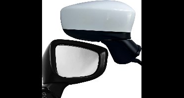 BILMAX Rechter Buitenspiegel Vervanging voor Mazda 3 2014-2016 – Elektrisch Verstelbaar, Verwarmd, Elektrisch Inklapbaar, met Richtingaanwijzer, Wit Gegrond, 8 PIN