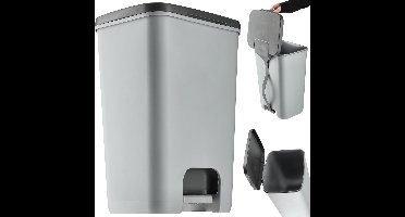 Curver Essentials pedaalemmer - 40L - Zilver / Antraciet