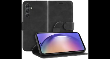 Just in Case hoesje geschikt voor Samsung Galaxy A54 Hoesje met Pasjeshouder - Premium Bookcase - Zwart