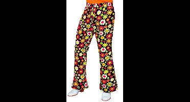 Jaren 70 broek flowers heren