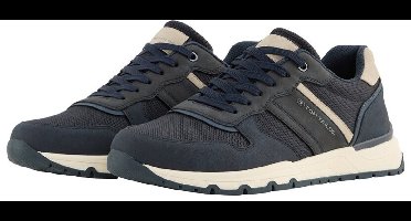 Tom Tailor - Sneakers met mesh inzetstuk - Maat 43 - navy