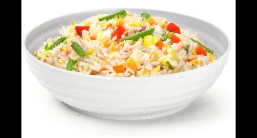 Plasticforte Rond bord/camping - diep bord/schaaltje - D19 x H5.5 cm - creme wit - kunststof - soepborden - onbreekbaar servies