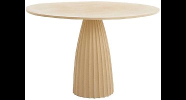 Light & Living - Veglia eettafel Ø120x78 cm - mat zand/licht bruin gespikkeld