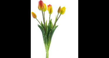 Bosje kunst tulpen x7 yellow/orange 47cm