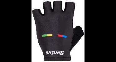 Santini Uci World Champion 2025 Korte Handschoenen Zwart L Man