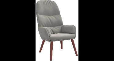 vidaXL - Relaxstoel - fluweel - lichtgrijs