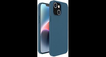 Accezz Hoesje - Geschikt voor Apple iPhone 14 Plus - Leather Backcover geschikt voor MagSafe - Donkerblauw