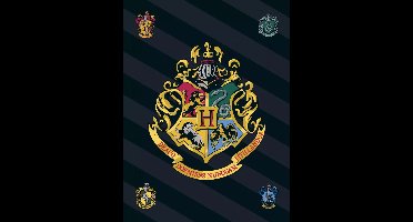 Harry Potter fleece plaid Hogwarts - 100 x 140 cm (zwart)