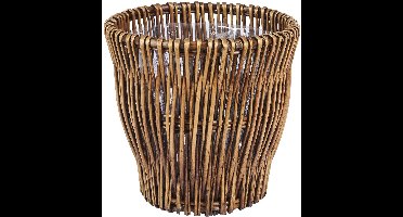 Boraboi® Handgemaakte kleine rieten afvalmand met uitneembare kunststof voering,Afmetingen: 25 cm (hoogte) x 26 cm (breedte) x 26 cm (diepte).