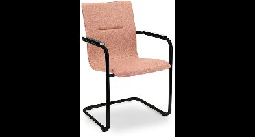 "Workliving Meeting Chair X6 - Sled Frame - Wool Felt Fenice 152 Soft Pink - Black Frame"