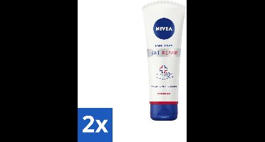 2 x NIVEA - Handcrème - 3-in-1 Herstel - Verlicht - Herstelt - Beschermt - 100 ml - Handcreme - Droge Handen - Beschadigde Handen - NIVEA - Dexpanthenol