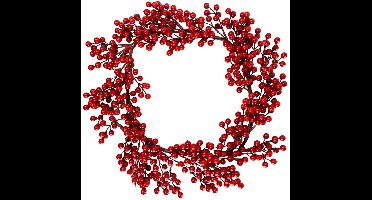 HOME STYLING COLLECTION - Kerstkrans - 50 cm - Decoratief - Rood