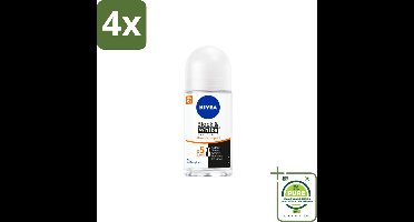 NIVEA - Deodorant Roller - Zwart & Wit Ultieme Impact - 72 Uur Anti-Transpirant - 50 ml - Voordeelverpakking - 4 stuks - NIVEA deodorant - Anti-transpirant
