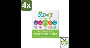 Ecover - Vaatwastabletten Classic - 25 Tabs - Voordeelverpakking - 4 stuks - Vaatwastabletten - Biologisch afbreekbaar