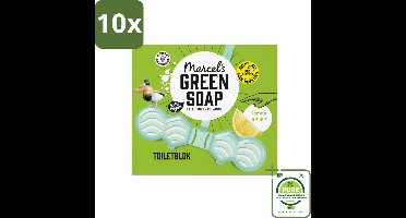 10 x Marcel's Green Soap - Toiletblok - Citroen & Gember - Langdurige werking - 1 Toiletblok - Grootverpakking - Toiletblok - Toilet Schoonmaken - Natuurlijke Schoonmaak - Citroen Geur - Gember Geur