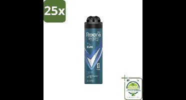 25 x Rexona Men - Deodorant Spray - Cobalt Dry - Sportieve Frisheid - 150 ml - Grootverpakking - Rexona Men - Antitranspirant - Deodorant - 72 Uur Bescherming - MotionSense