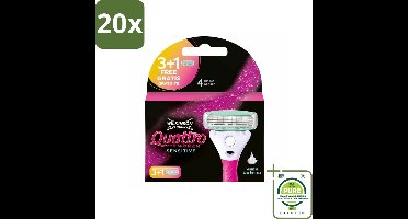 20 x Wilkinson Woman - Navulmesjes - Quattro Sensitive - Zacht - 4 mesjes - Grootverpakking - Scheermesjes - Scheermes - Scheerapparaat - Gevoelige Huid - Scheermesjes Voor Vrouwen