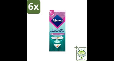 Libresse – Inlegkruisjes – Extra Protect XL – Maximale dekking – 20 Inlegkruisjes - Voordeelverpakking - 6 stuks - Extra bescherming - Inlegkruisje