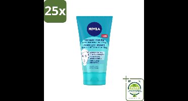 25 x NIVEA - Reinigingsscrub - Essentials Dagelijkse Scrub - Voor onzuivere huid - Met Melkzuur & Magnolia-extract - 150 ml - Grootverpakking - Gezichtsreiniger - Onzuivere Huid - Scrub - Puistjes - Mee-eters