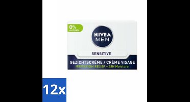 NIVEA MEN - Sensitive - Dagcrème Gezicht - 50 ml - Voordeelverpakking - 12 stuks