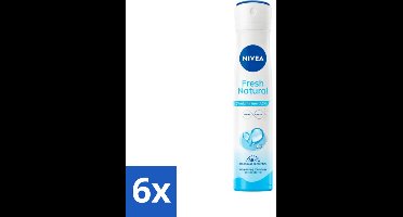 6 x Nivea - Deodorant Spray - Fresh Natural - 0% Aluminium - 200 ml - NIVEA Deodorant - Deodorant Spray - Aluminiumvrij Deodorant - Natuurlijke Deodorant - Oceaanextracten